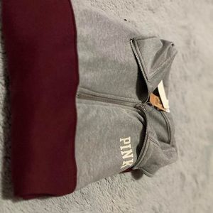 VS PINK Burgundy quarter zip size M
